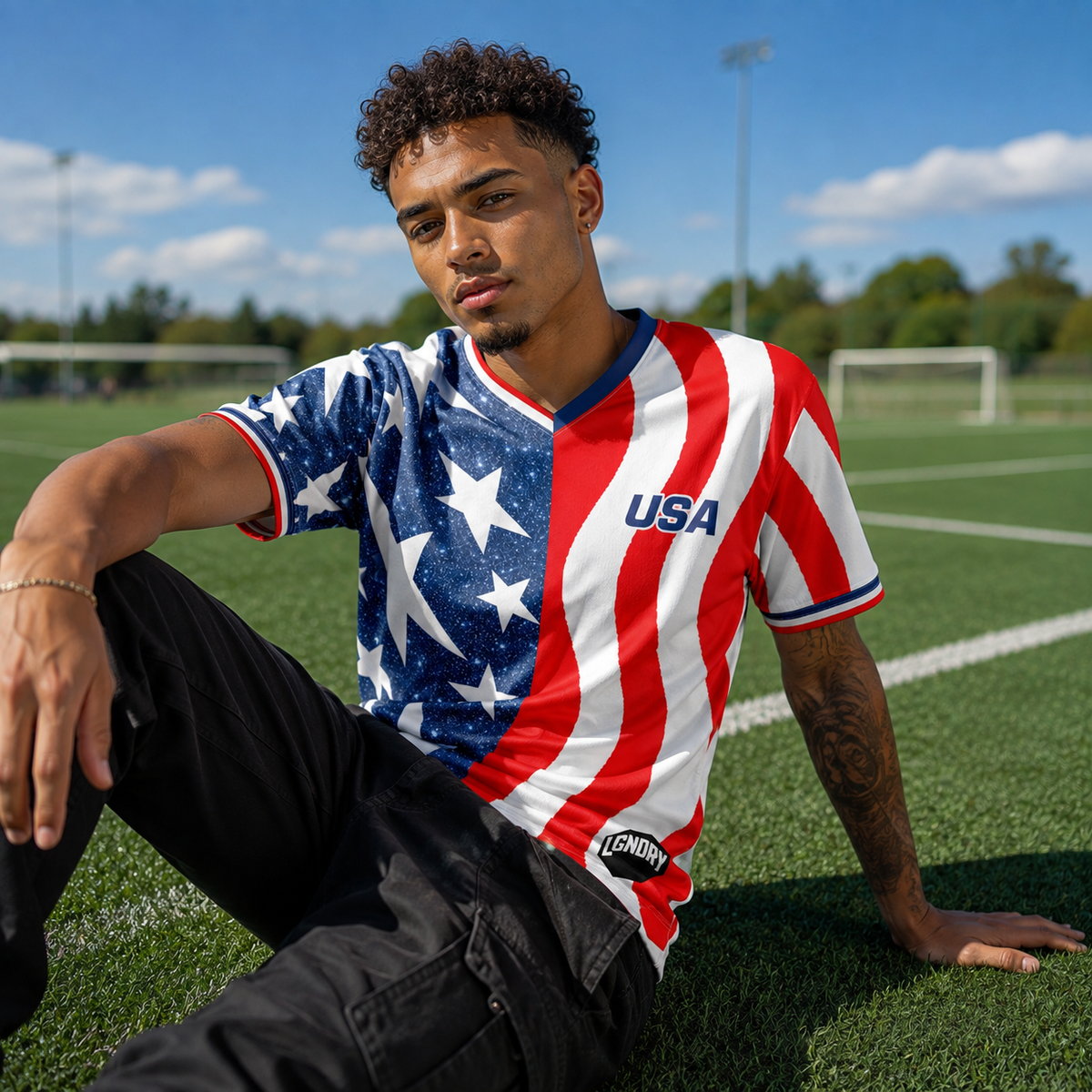 LGNDRY FC — Stars & Stripes Shorts Sleeve Jersey